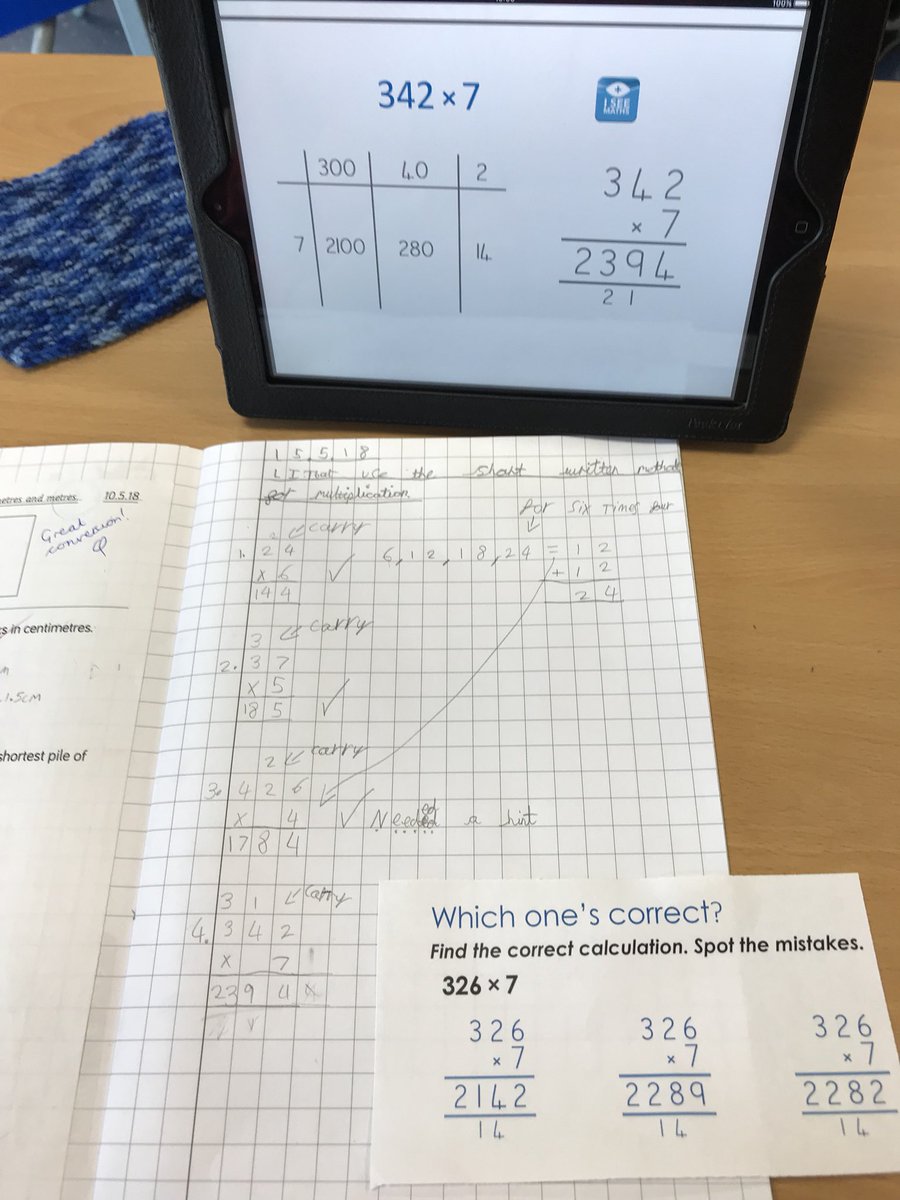 Year 5 were superstars today when trialling the iseemaths flipbooks today to recap short multiplication - some children wrote out the steps, some used it to check their answers - and all found it so useful! Thank you <a href="/gareth_metcalfe/">Gareth Metcalfe</a>