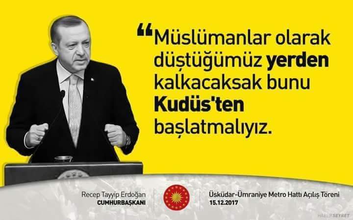 "Müslümanlar olarak düştüğümüz yerden kalkacaksak bunu Kudüs'ten başlatmalıyız." <a href="/RT_Erdogan/">rt_erdogan</a>  #KalbimizFilistinde #KuduesicinSesVer #KudueseSahipCık #KudusİcinAyağaKalk