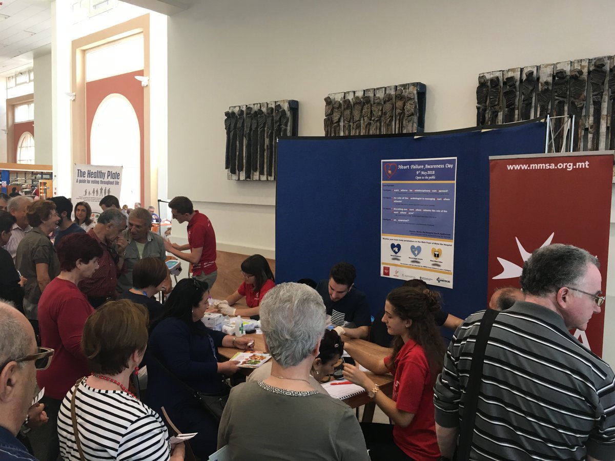 mmsamalta's tweet photo. @mmsamalta was invited to be a part of #WorldHeartFailureAwarenessDay by the #MalteseCardiacSociety - in total 115 health checks were carried out by our members. There were also #Nutritionists present from @HPDPmalta to further advise attendees on how to look after their health https://t.co/0xXvcdf44V