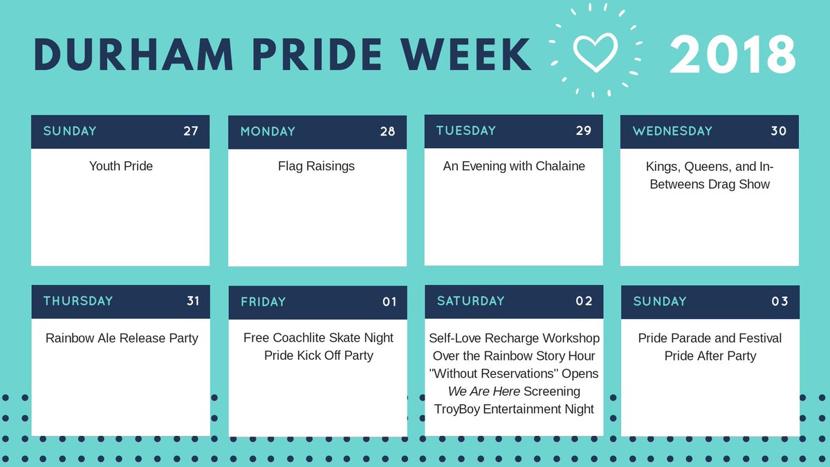Visit pridedurham.org/2018 for more details! #DurhamPride2018