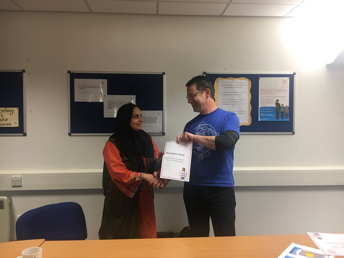 Well done to our new volunteers. We have families waiting to be supported by you.