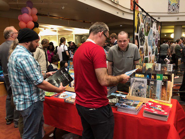 CinebookLtd's tweet photo. Some pics of our weekend at TCAF - thank you everyone for visiting our joint @CinebookLtd/@EuropeComics booth - it was great fun! π @TorontoComics #TCAF #tcaf2018 https://t.co/BYcIPckb0N