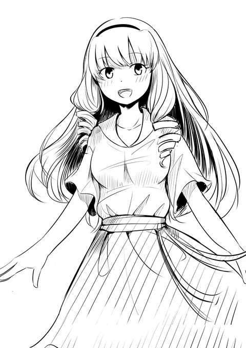 @L_dive タッチが独特であまり似ませんでしたが…リリカちゃん描きました～。描いてみると共通点と相違点がよくわかりますね😄 