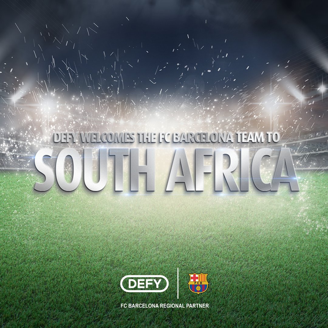 Defy_SA's tweet photo. South African champions @Masandawana and Spanish champions @FCBarcelona will lock horns on Wednesday night for the Nelson Mandela Challenge.
Who are you supporting? #DEFYxFCB https://t.co/Nu99dwJAig