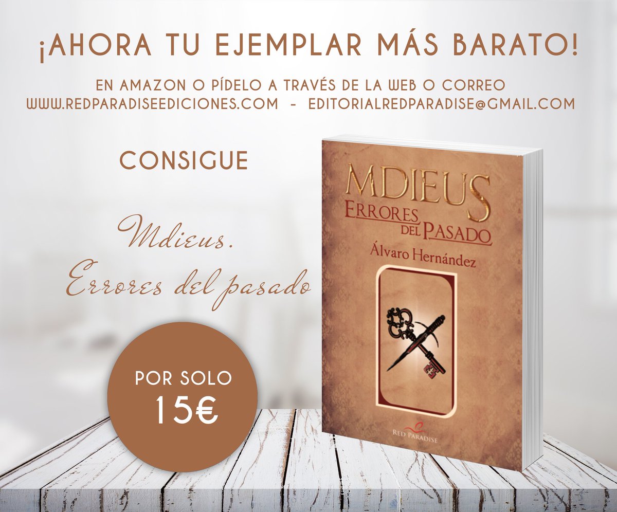 E_RedParadise's tweet photo. Rebajas irresistibles! Hazte con tu ejemplar de MDIEUS por un precio más que increíble. #editorialredparadise #Mdieus #AlvaroHernadez https://t.co/S4NcdOevaQ