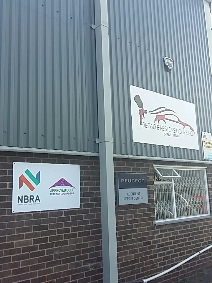 Visiting our member Repair and Restore Body Shop in Goole, proudly displaying their <a href="/NBRA_ORG/">NBRA</a> and @ConsumerCodes <a href="/CTSI_UK/">Chartered Trading Standards Institute (CTSI)</a> Logo.