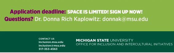 MSUInclusion's tweet photo. #MSU students: There's still time to sign up to participate in or help facilitate #MSUDialogues, a series of discussions and activities on race and difference set for Fall 2018. Space is limited. Go to https://t.co/jSV2cihuWD to sign up. #InclusiveMSU https://t.co/g8tjrKmDFU