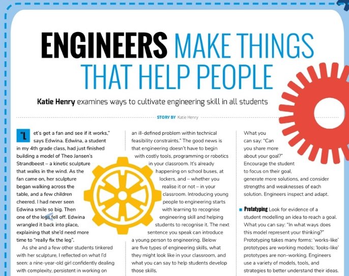 birdbraintech's tweet photo. Check out the article, "Engineers make things that help people," written by BirdBrain Tech's own, @katiehenrylearn, in this issue of @helloworld_edu!
https://t.co/u2Xyymr7xf https://t.co/TfWgWwWjBr