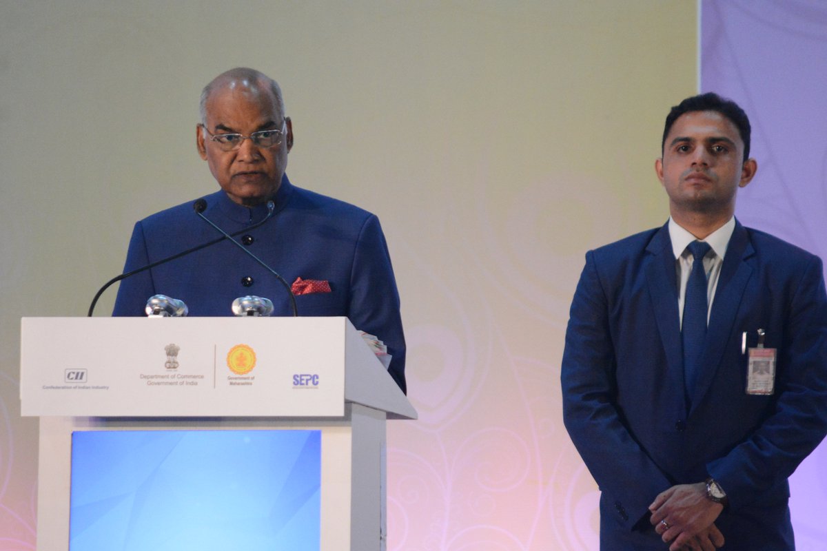 FollowCII's tweet photo. Since #GES2015, services sector has grown rapidly. W/ continued focus, Hon'ble President, Shri Ram Nath Kovind today launched 12 Champion Services sectors at #GES2018 w/ the vision to make India a $3 trillion services economy by 2025. CII has been a proud partner in this journey https://t.co/D27FFRGrfx