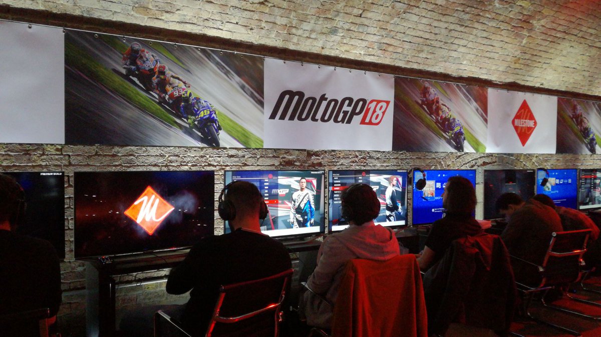 MilestoneItaly's tweet photo. #MilestoneShowcase is on! Today we're in London presenting our new games #MotoGPvideogame and #MXGPRO. We're having a lot of fun and people are loving the games ;) https://t.co/ePxJQk34jL