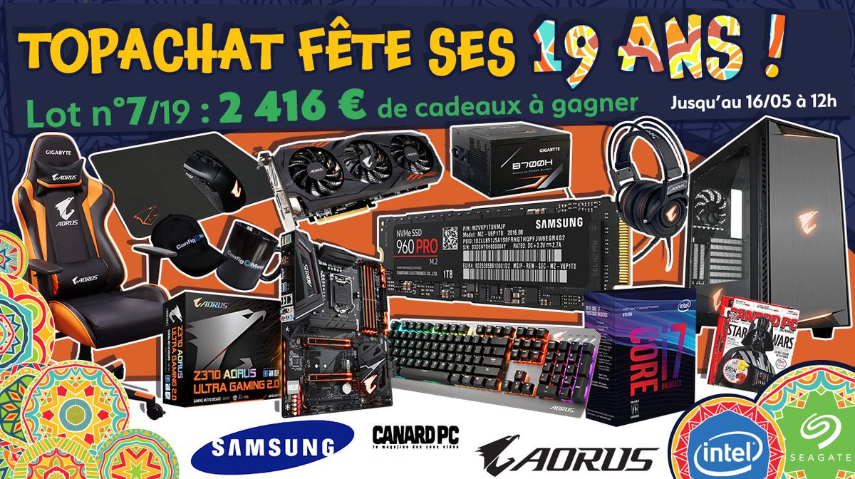 TopAchat's tweet photo. #Concours #19AnsTopAchat

Et un nouveau lot à gagner !
#Lot7 

Follow + #RT

https://t.co/Hj6JmbiaI8 https://t.co/KmlWu8j45T