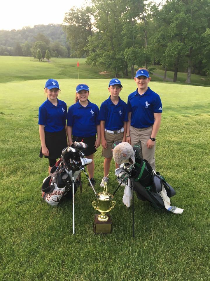 TVCSLions's tweet photo. Congrats to our Middle School Golf Team! 2018 Catholic Classic Champs!!! Shout out to Savannah Hawkins on the low round of the day (39).⛳️Extremely proud of our team! #lionpride #allsixthgraders #champs https://t.co/X5BKv8Pa6r