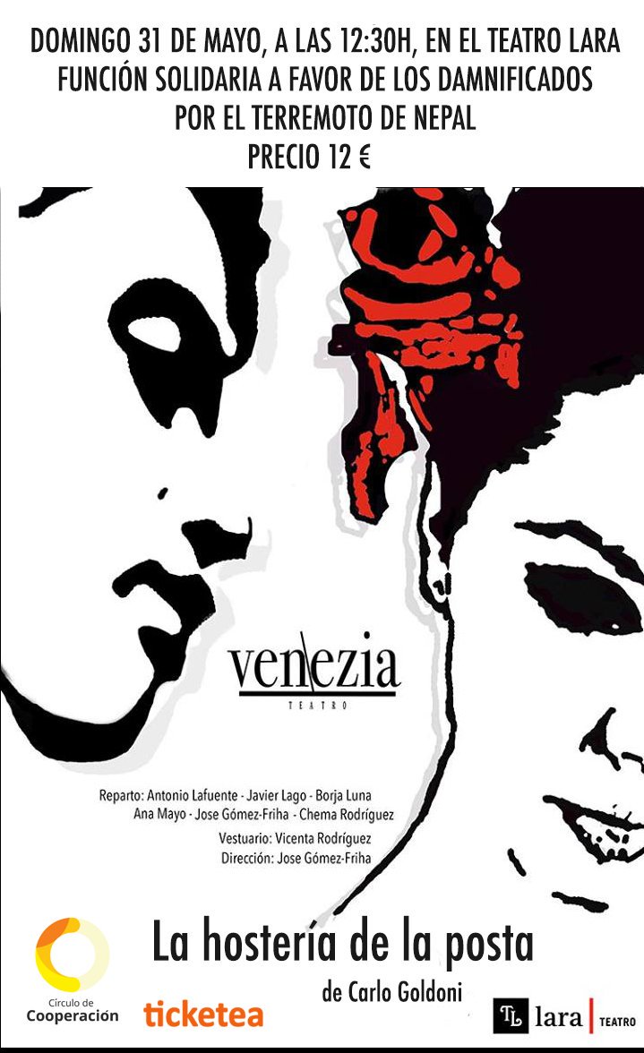 <a href="/TeatroMAD/">Teatro Madrid</a> <a href="/VeneziaTeatro/">Venezia Teatro</a> <a href="/DavidGarV/">David Garcia Vazquez</a> Yo vi un par de veces (estreno y función solidaria) hace años la revisión previa #LahosteríaDeLaPosta de #CarloGoldoni <a href="/VeneziaTeatro/">Venezia Teatro</a> en el <a href="/teatrolara/">Teatro Lara</a> Y me gustó muchísimo. Tengo entradas para éste viernes en el @TeatroGalileoGS Y creo que saldré contento de la representación 😊