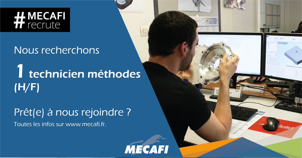 MECAFI_Nexteam's tweet photo. #MECAFIrecrute un technicien méthodes H/F, poste à pourvoir dès que possible.👍
Toutes les infos sur notre site en cliquant sur le lien ci-dessous ! https://t.co/RrQepbJon2 https://t.co/Sy31c4U6Ik