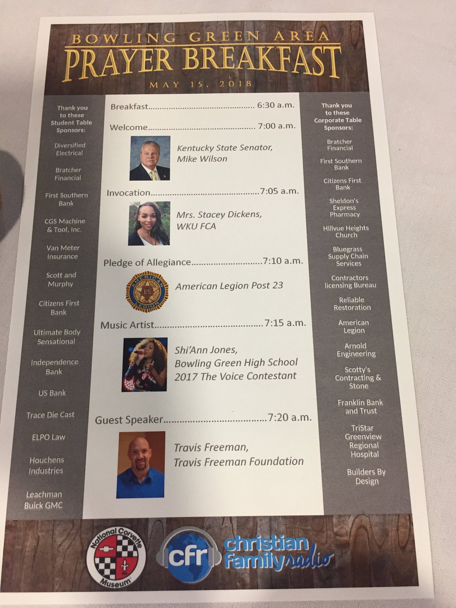 mrswhittinghill's tweet photo. Loved starting the day at the Bowling Green Area Prayer Breakfast with @Greenwood_FCA @GregDun76159052 @Melanie_Llontop #coachperry https://t.co/83KkvO5ySs
