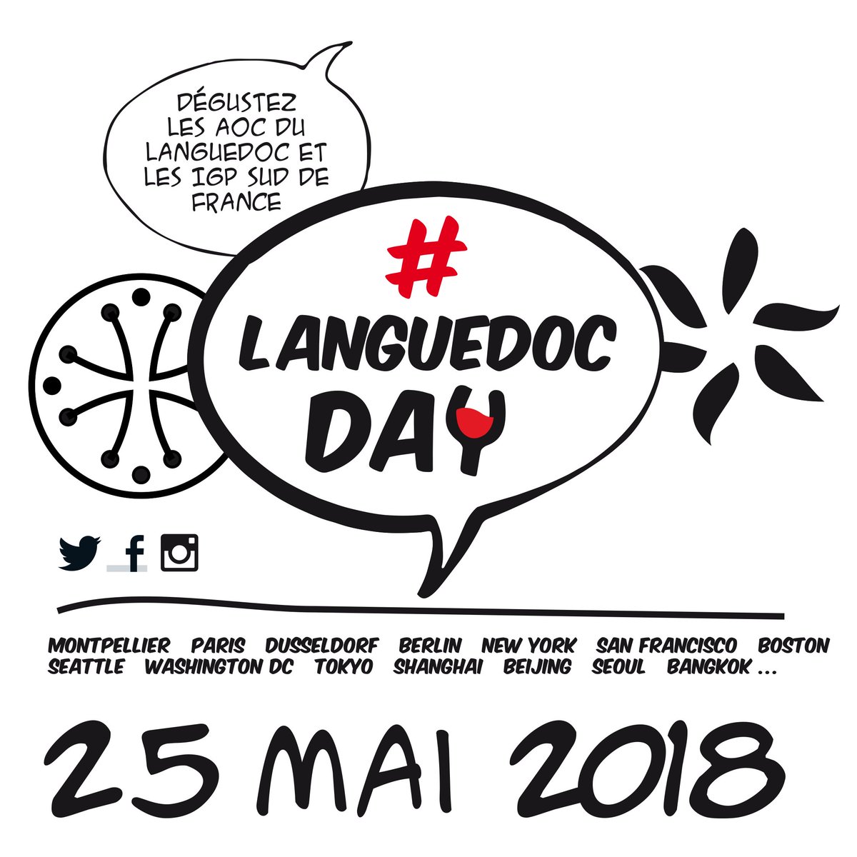 Le 25 mai, dégustez des Vins AOC du Languedoc et postez vos photos sur les réseaux sociaux avec le hashtag #LanguedocDay 🍷☀ goo.gl/L8NwH3   #winemorning #Languedoc #winelover