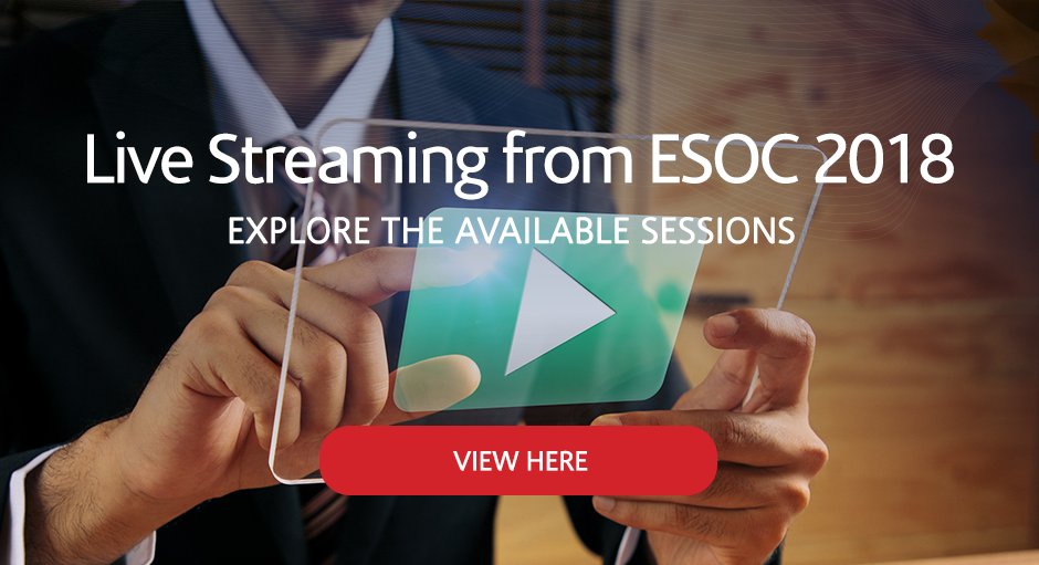 Did you know that we will be LIVE streaming certain #ESOC2018 sessions to our website? ow.ly/QUur30k07RX
So, if you aren't able to join us, don't miss these live streams!