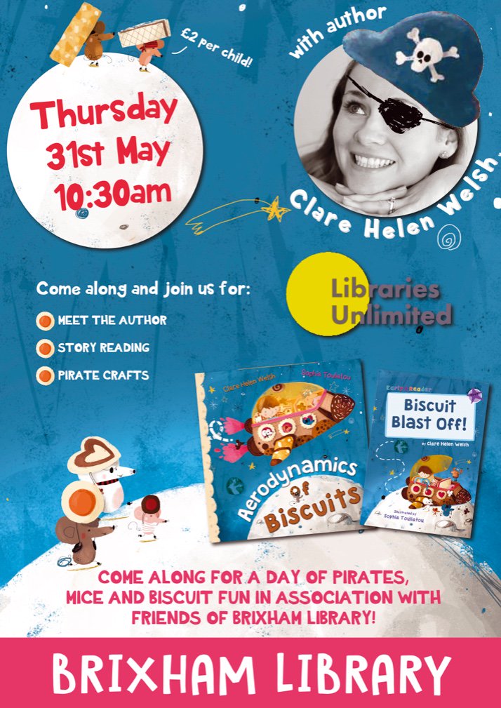TorbayLibraries's tweet photo. We LOVE biscuits! Who doesn't? But what could be BETTER than biscuits? How about a children's author who writes BOOKS all about biscuits? Appearing at #Brixham #Library this month! https://t.co/azr4LcYRmf