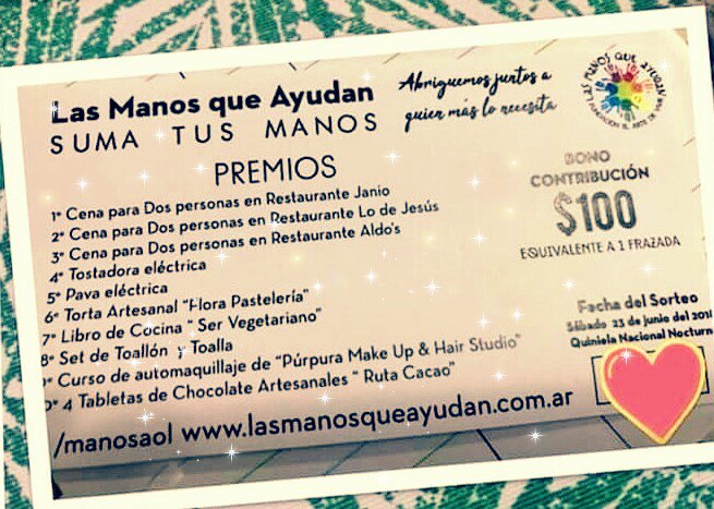 #TumanoSolidaria (@tumanosolidaria) on Twitter photo El próximo 4 de Junio como cada año se hace #LanNocheDeLasFrazadas y con este Bono Solidario que podes adquirir se hace una compra comunitaria de frazadas.
Tenes la oportunidad de AYUDAR a Gente en situación de calle!! Contáctanos y te decimos como comprarlos 😀
<a href="/LucianoPereyra/">Luciano Pereyra</a> El próximo 4 de Junio como cada año se hace #LanNocheDeLasFrazadas y con este Bono Solidario que podes adquirir se hace una compra comunitaria de frazadas.
Tenes la oportunidad de AYUDAR a Gente en situación de calle!! Contáctanos y te decimos como comprarlos 😀
<a href="/LucianoPereyra/">Luciano Pereyra</a>
