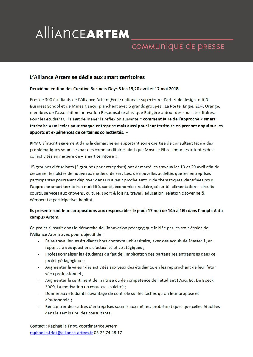 ARTEM Nancy (@artemnancy_) on Twitter photo #CommuniquéDePresse #AllianceArtem #smartterritoires
<a href="/lestrepublicain/">L'Est Républicain</a> <a href="/F3Lorraine/">France 3 Lorraine</a> <a href="/campuslorraine/">RadioCampus Lorraine</a> <a href="/TablettesLorrN/">Tablettes Lorraines</a> <a href="/Hebdo_LaSemaine/">La Semaine</a> <a href="/BLE_Lorraine/">BLE Lorraine</a> #CommuniquéDePresse #AllianceArtem #smartterritoires
<a href="/lestrepublicain/">L'Est Républicain</a> <a href="/F3Lorraine/">France 3 Lorraine</a> <a href="/campuslorraine/">RadioCampus Lorraine</a> <a href="/TablettesLorrN/">Tablettes Lorraines</a> <a href="/Hebdo_LaSemaine/">La Semaine</a> <a href="/BLE_Lorraine/">BLE Lorraine</a>