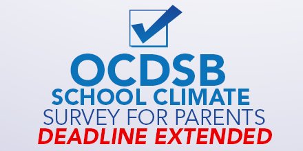 OCDSB's tweet photo. Parents: Our #OCDSB School Climate Survey has been extended until this Friday, May 18! Learn more about how you can participate: https://t.co/AOmN4UWaSQ #ParentsAsPartners https://t.co/FVYOmvnzCp