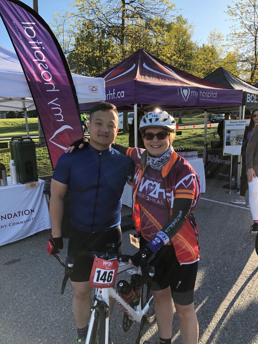 We’re still thinking about and thankful for the support of our #sponsors. Check out this photo of our presenting sponsor <a href="/BoldProperties/">Bold Properties</a> CEO Hao Min with our very own @CharleneGK before they set off on the road ride. #TuesdayThoughts #Thankful #Wheel2Heal #ERHF