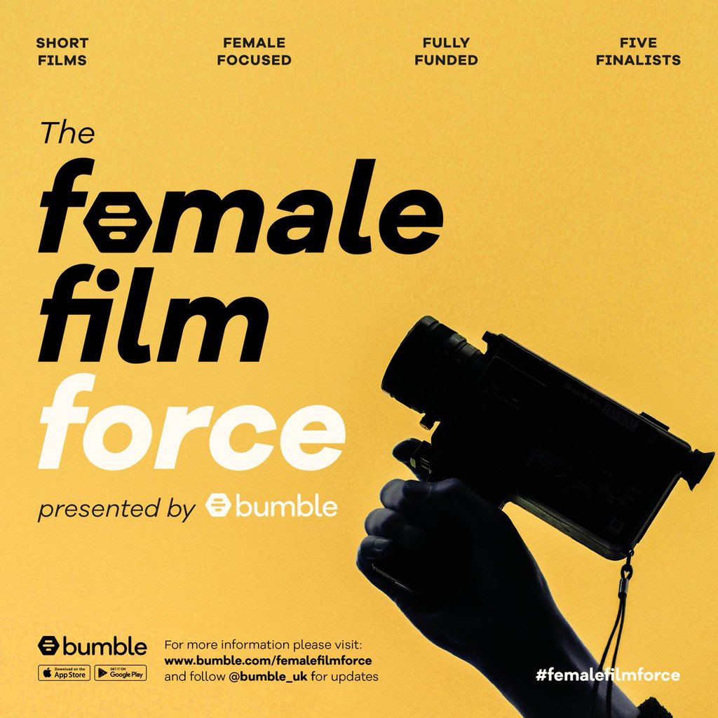 LibbyJHopper's tweet photo. Just over a week to go for submissions to incredible new fund from @bumble UK&amp;IRE ‘The Female Film Force’some truly incredible submissions https://t.co/TjjG1TWgkB much talent out there!Deadline 23rd May-apply via the app NOW(its free)🙌We’d love to hear from YOU #femalefilmforce https://t.co/ZAOkN1WI9q