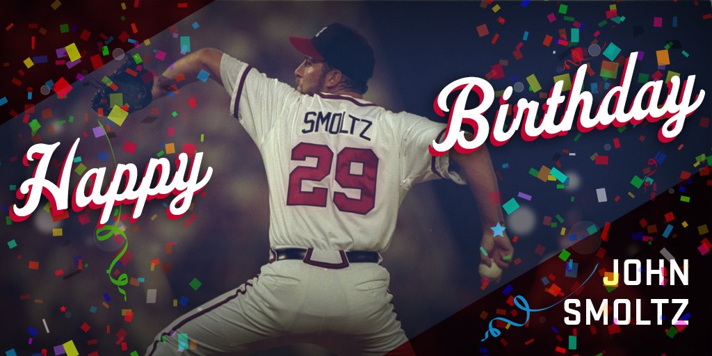 Braves's tweet photo. Happy Birthday to Hall of Famer John Smoltz! 🎉🎉

#ChopOn https://t.co/GxbInuBYNs