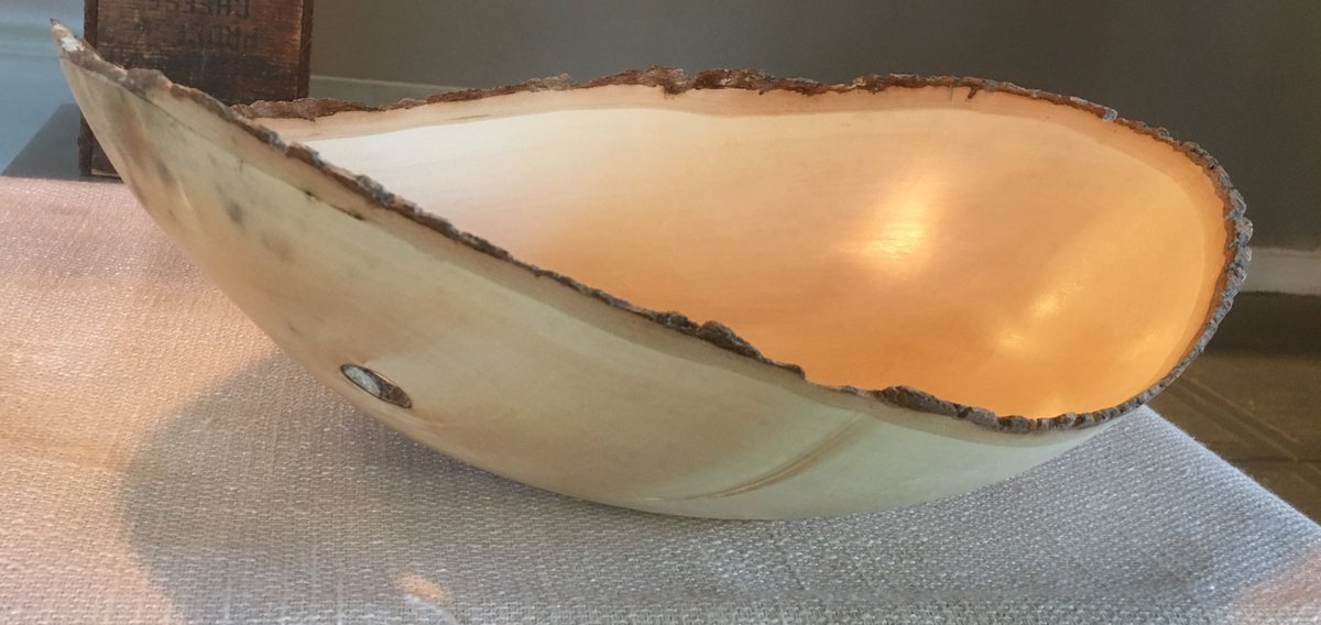 WebmasterBoston's tweet photo. Classic maple natural edge bowl wood from Salem Willows Salem, MA cut super thin! #woodturning #maplenaturaledgebowl https://t.co/Vyf21k4knL
