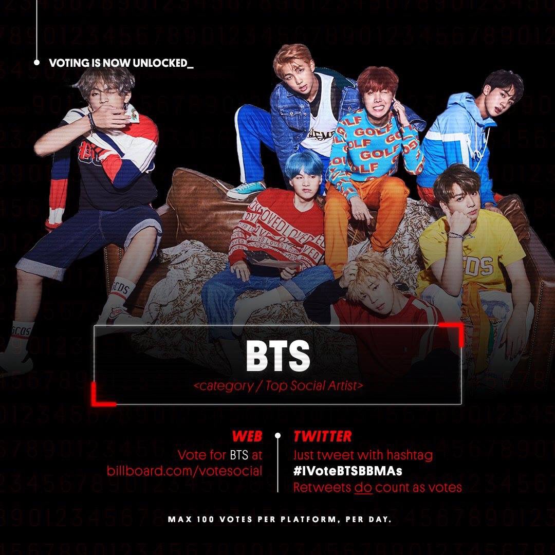 BTS_ARMY's tweet photo. ARMY, let’s vote! #IVoteBTSBBMAs @BTS_twt https://t.co/aK6fw3psVK