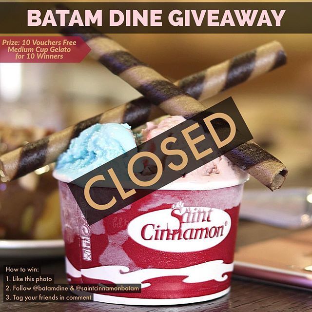 BatamDine's tweet photo. Congratulations buat para pemenang giveaway @saintcinnamonbatam berikut!
@melissa.sny 
@debyderis_ 
@yulianahu88 
@clhyn_xiang_sip 
@lanshelynn 
@d3w1_tjong 
@sweetchocomuffin 
@chenlily93 
@pheipheitann 
@franssrgr
Silakan cek inbox masing-masing untuk … https://t.co/bCgLw74U8b https://t.co/9AJHcqkwQW