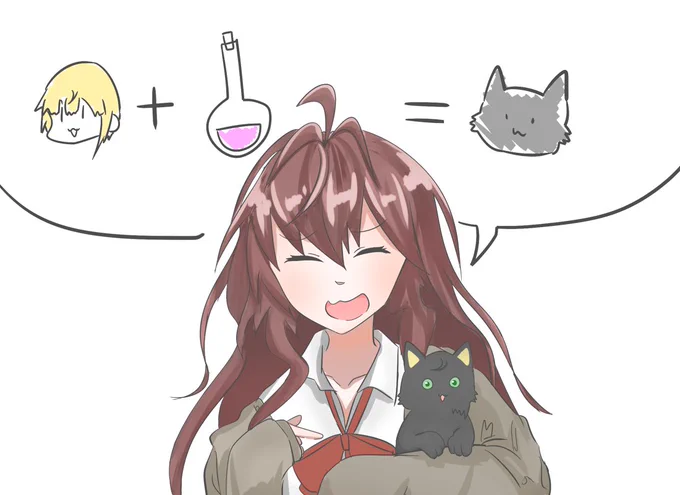 黒猫フレデリカになったフレちゃんと原因の志希ちゃんと説明された橘さんです 