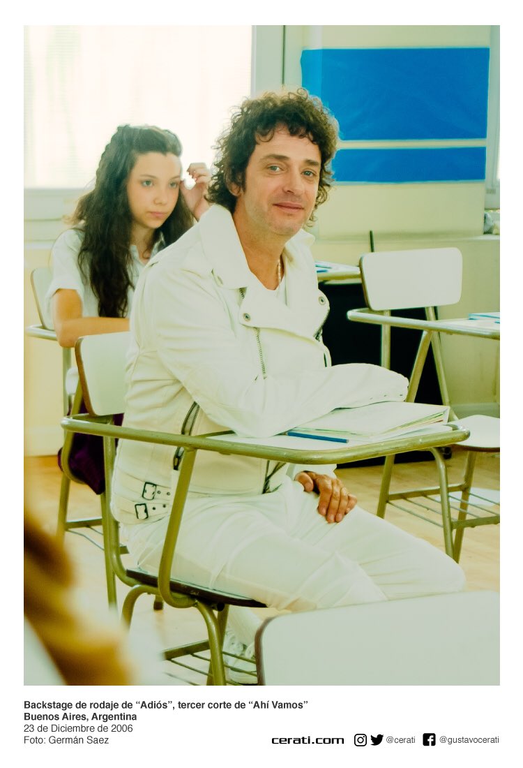 Gustavo Cerati on Twitter: "Backstage de rodaje de "Adiós", tercer corte de  "Ahí Vamos". Buenos Aires, Argentina. 23 de Diciembre de 2006 Foto: Germán  Saez https://t.co/5VGLpJEJeR" / Twitter