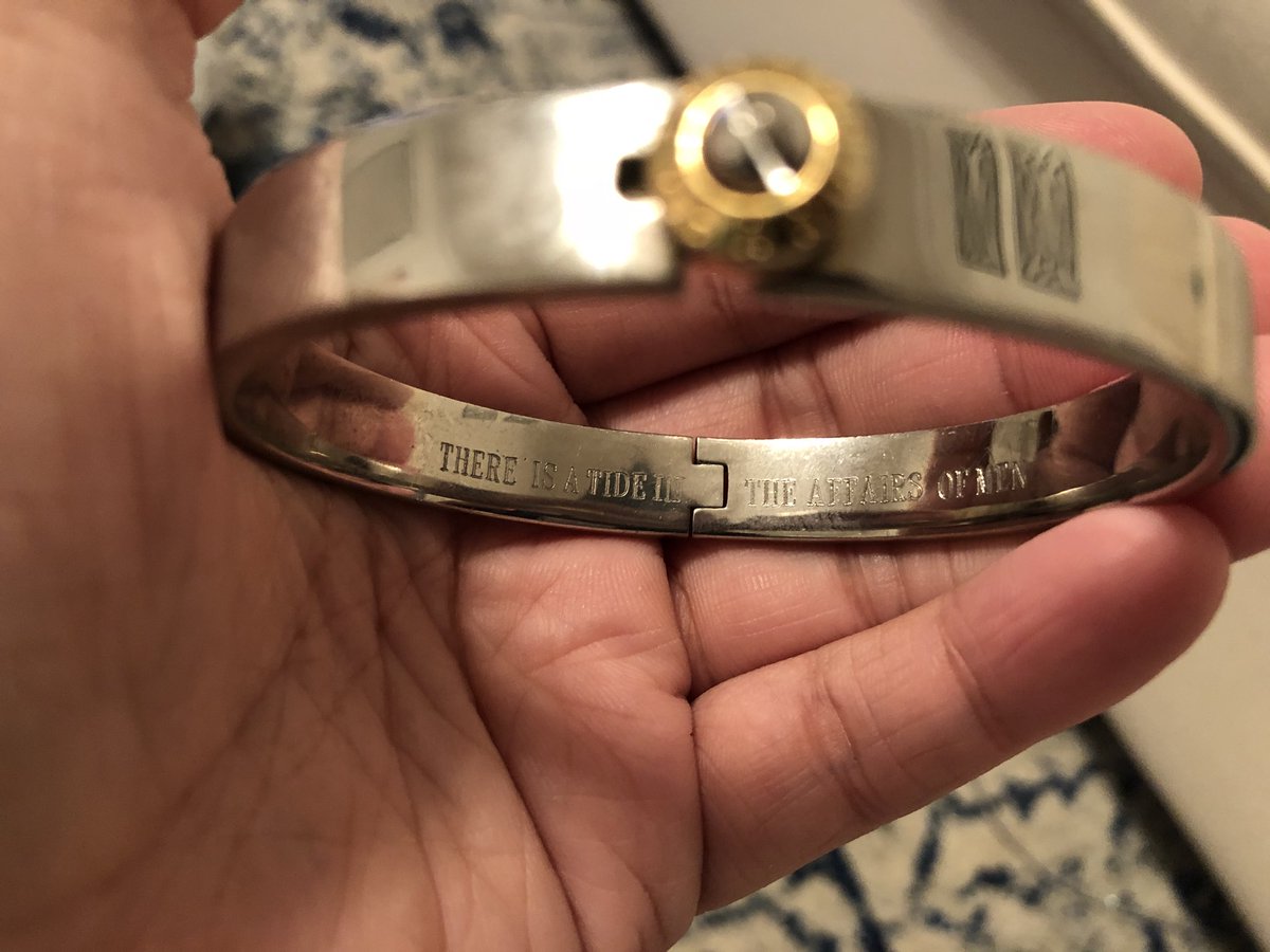 sheldondini's tweet image. When you snag an #oth @henribendel bangle surprise in the @SophiaBush @shopedropoff charity auction. 

“There is a tide in the affairs of men” -Shakespeare