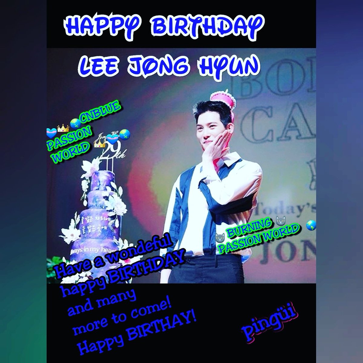 PinguiTS_boice's tweet photo. #LeeJongHyun_HBD 
#Have_a_Jonghyun_day 
#이종현_생일축하해
#happyJongHyunDay
#CNBLUEPASSIONWORLD
#BURNINGPASSIONWORLD
@cnbluegt https://t.co/V2NlauTvKS
