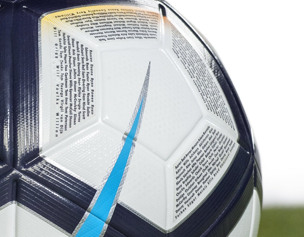 LancasterCityFC's tweet photo. The @FA has placed the names of 137 goalscorers from this season's FA Cup on the ball which will be used in the final.

Lancaster City are honored to have one of our players named on what the FA has named "The Ball For All"!

Here's a picture of it, Can you spot the Dolly Blue? https://t.co/P2Ql6sQtAh