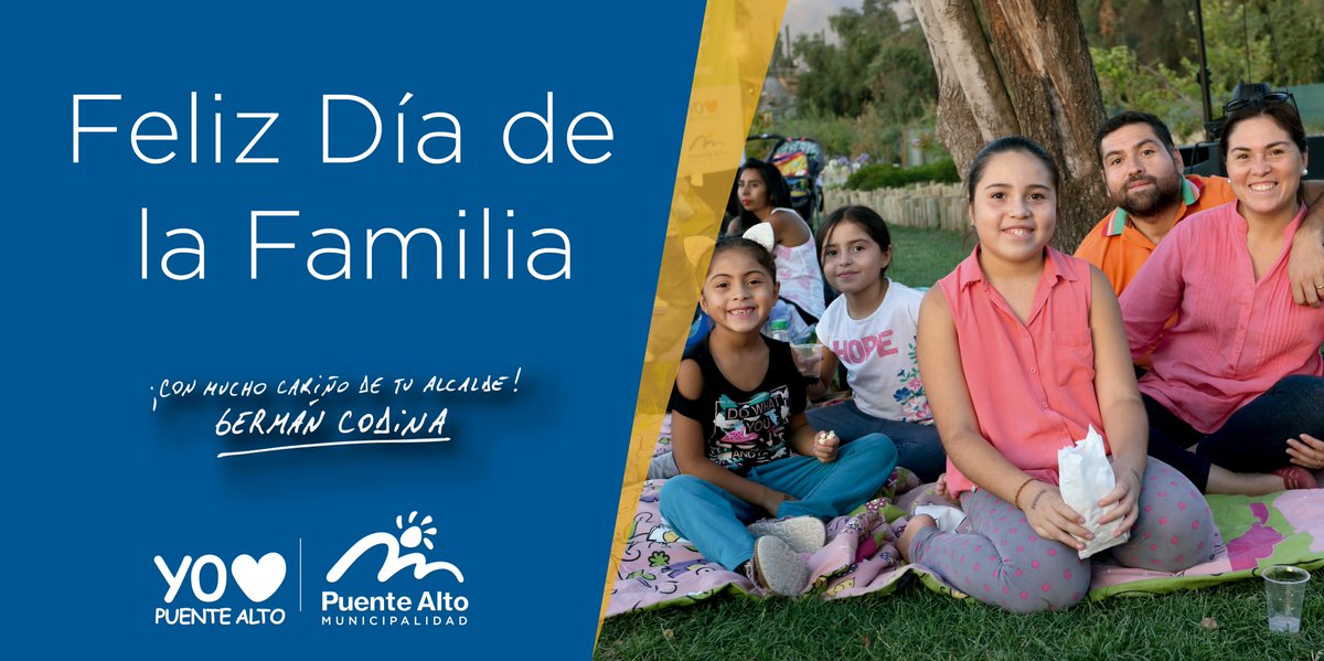 germancodina's tweet photo. Las familias son el corazón y motor de #PuenteAlto, siempre nos acompañan y ayudan en los momentos felices y también tristes de la vida.
Nuestro programa #PuenteFamilia seguirá apoyando a niños, jóvenes y padres en sus necesidades más elementales. #DiaInternacionaldelaFamilia https://t.co/IylIDDW58c