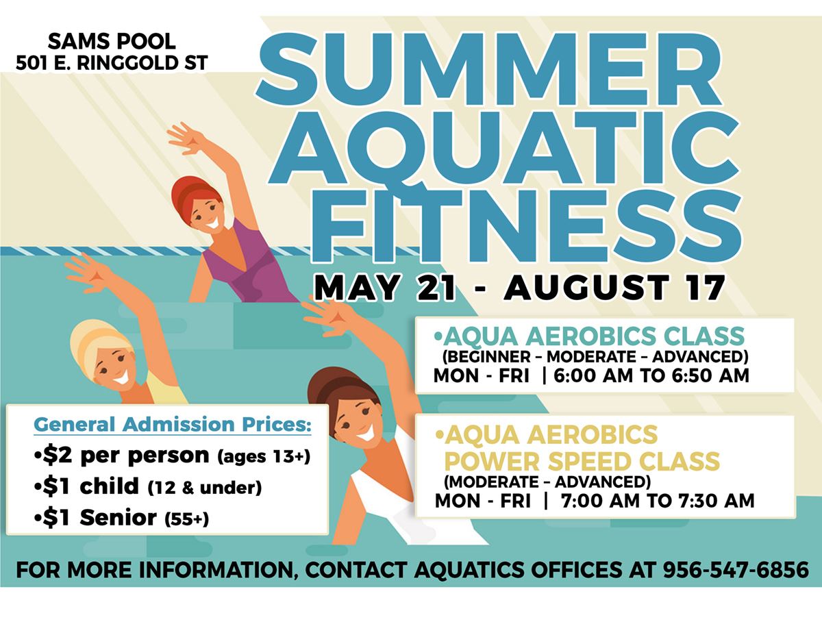 BTXParks's tweet photo. Hey Brownsville! Make your wellness a #TexasToDO. Dive into #health this summer with #AquaticFitness! Classes at #SamsPool begin May 21. Contact #Aquatics office at 956-547-6856 for more info! https://t.co/DAercftB06