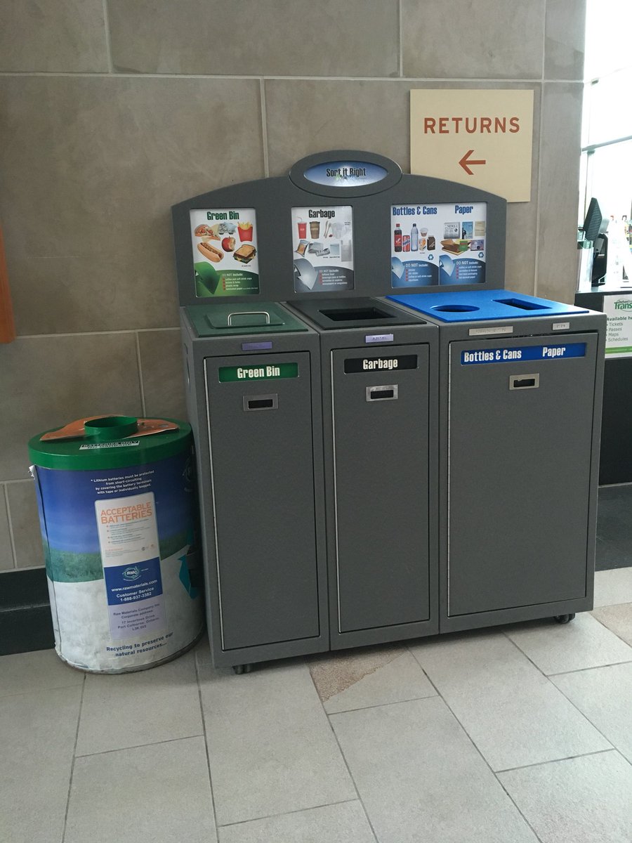 OWIP_CCRW's tweet photo. We are loving this waste station here at the @whitbylibrary ! Way to go @RegionofDurham !!! 👏👏👏👏👏 #reducereuserecycle https://t.co/g0jbyPlVpv