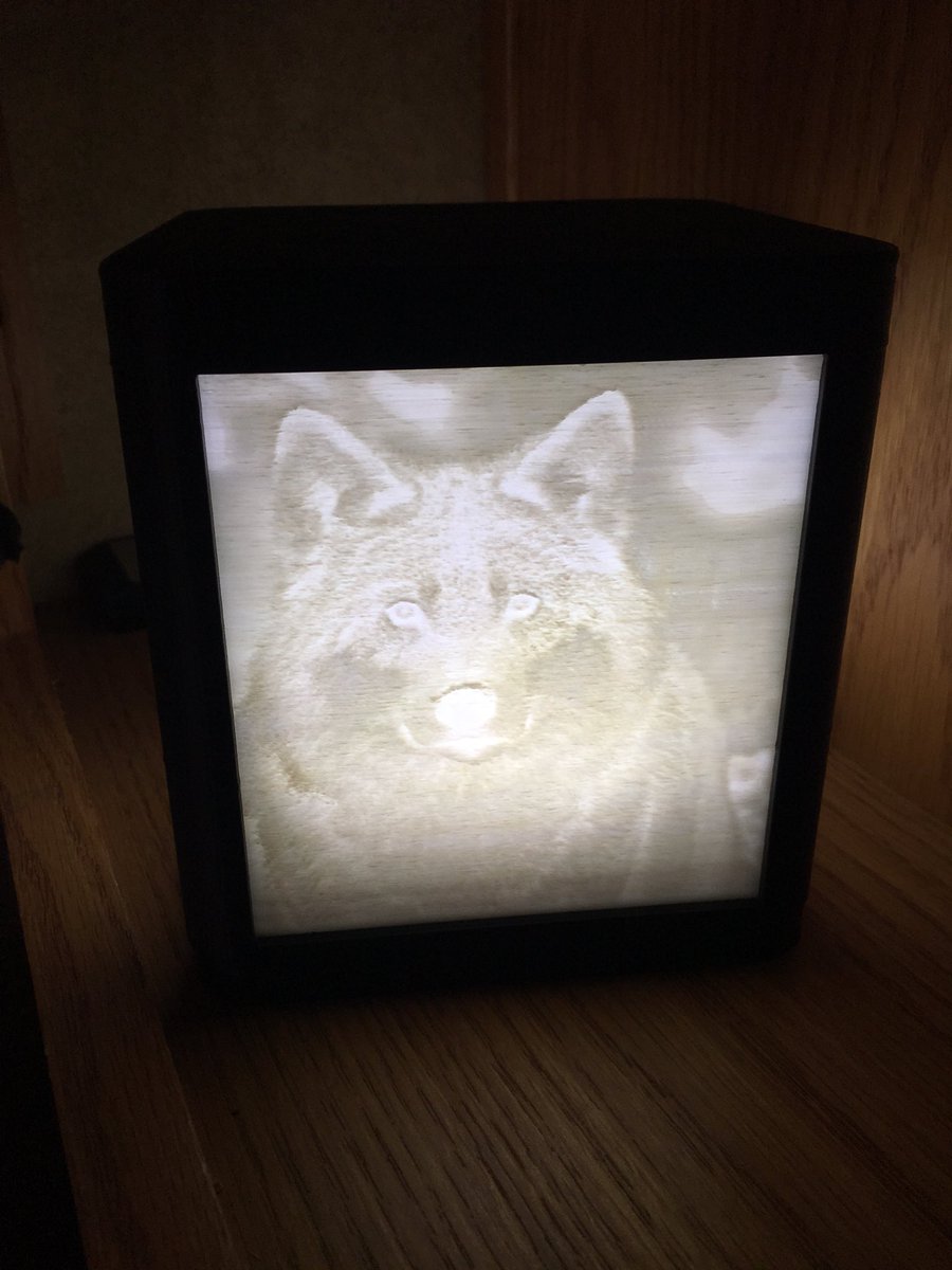 CopyThatCanada's tweet photo. Lithophane boxes are a great Patio lantern idea for the summer! always be sure to set your default settings to positive not negative! #3Dprinting #lithophane #SpaceX #FalconHeavy #Wolfpack https://t.co/BZ77s1pIbb