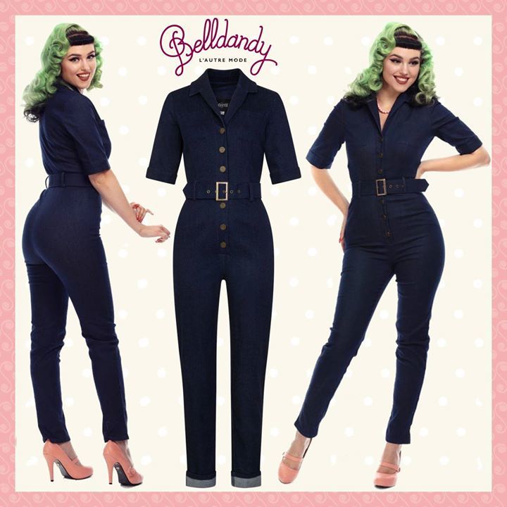 Combinaison pin-up noire « Monica » ( T 36, T 38 ) - Au Rendez-vous des Pin- up