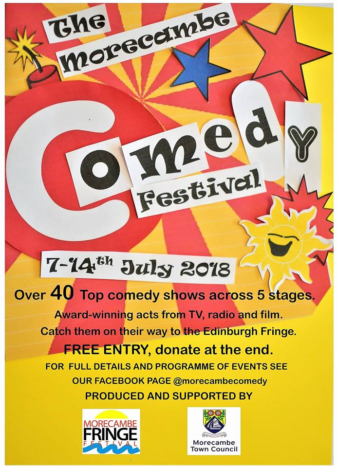 Come along to the BRAND NEW Morecambe Comedy Festival!! At the Alhambra Theatre between the 7th and 14th July!! FREE @morecambecomedy @MoreMusic1 @VisitLancashire @MorecambeBID @ArtDecoCoast @LMCollege @colony_art @lovemorecambe @DIYWestEnd @LabourMorecambe @exchangecic #comedy