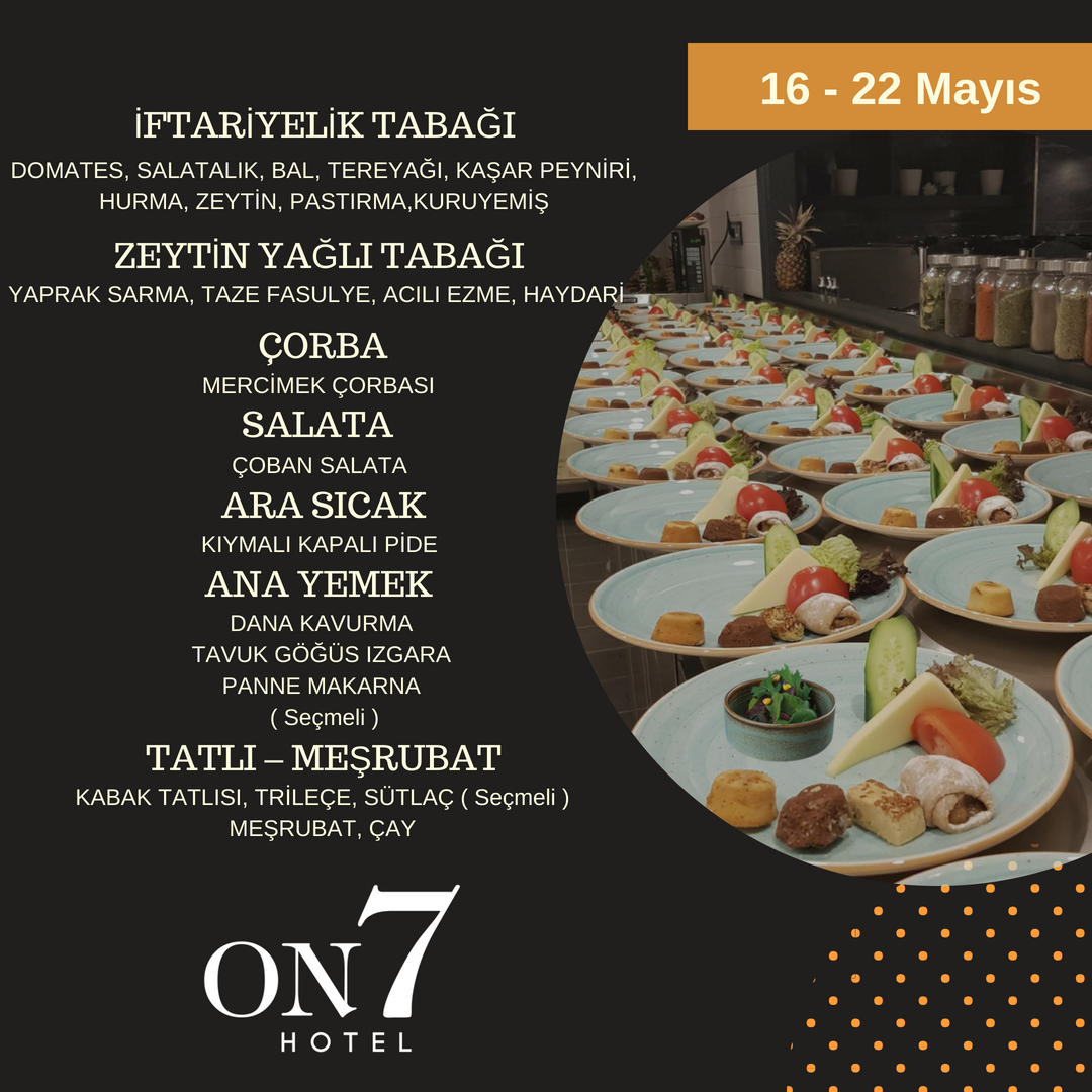 HotelOn7's tweet photo. 11 ayın sultanı Ramazan süresince geleneksel iftar sofralarını Hotel On7'de sizlere sunmaya hazırlanıyoruz. #sakarya #adapazarı #serdivan #konaklama #otel #ramazan #ramadan #travel #stay #accommodation #comfort #hotelon7 #stayhotelon7 https://t.co/0hu4myDvQ0