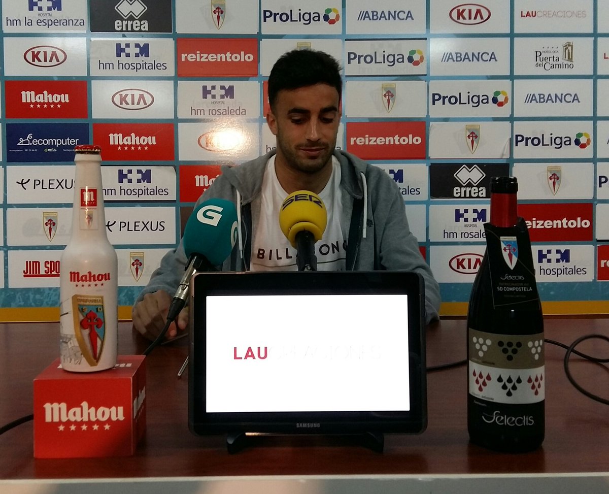 SD_Compostela's tweet photo. ✏ PREVIA: Álex Ares analizou en rolda de prensa a eliminatoria de campións contra o RCD Espanyol B. O mediapunta prevé un choque no que decidirán os pequenos detalles ➡https://t.co/vev9NfK63a #PlayoffCompos #PeregrinandoCaraUnSoño https://t.co/Pf8Mif5Ww5