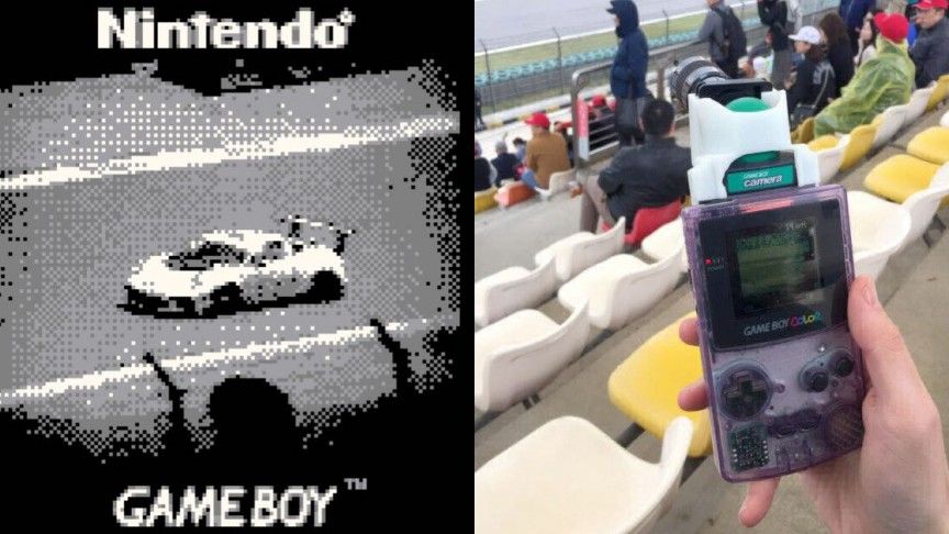 topengineer's tweet photo. F1 Fan Photographs Chinese Grand Prix With Game Boy Camera From 1998 https://t.co/SKfFABEI4x https://t.co/73unmI74aS