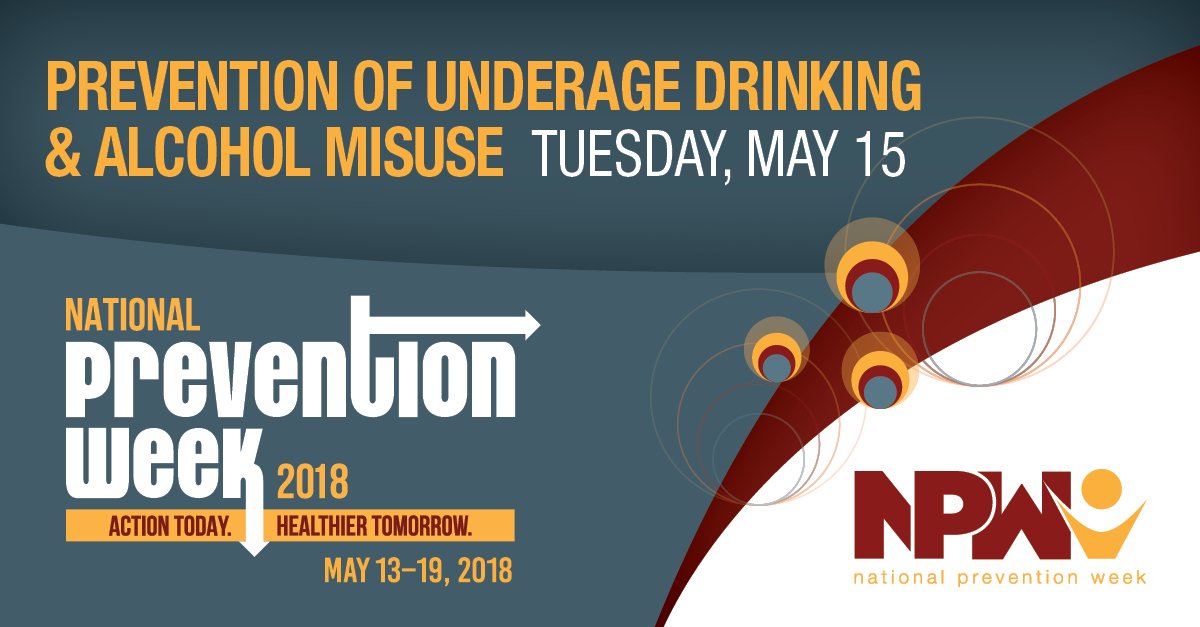 samhsagov's tweet photo. Today’s #NPW2018 theme is prevention of #UnderageDrinking &amp; alcohol misuse. 

Check out SAMHSA's NEW resource comparing the myths with the facts about how common #alcohol use is among youth: https://t.co/XHpc7VwOit https://t.co/gtvcB1bniE