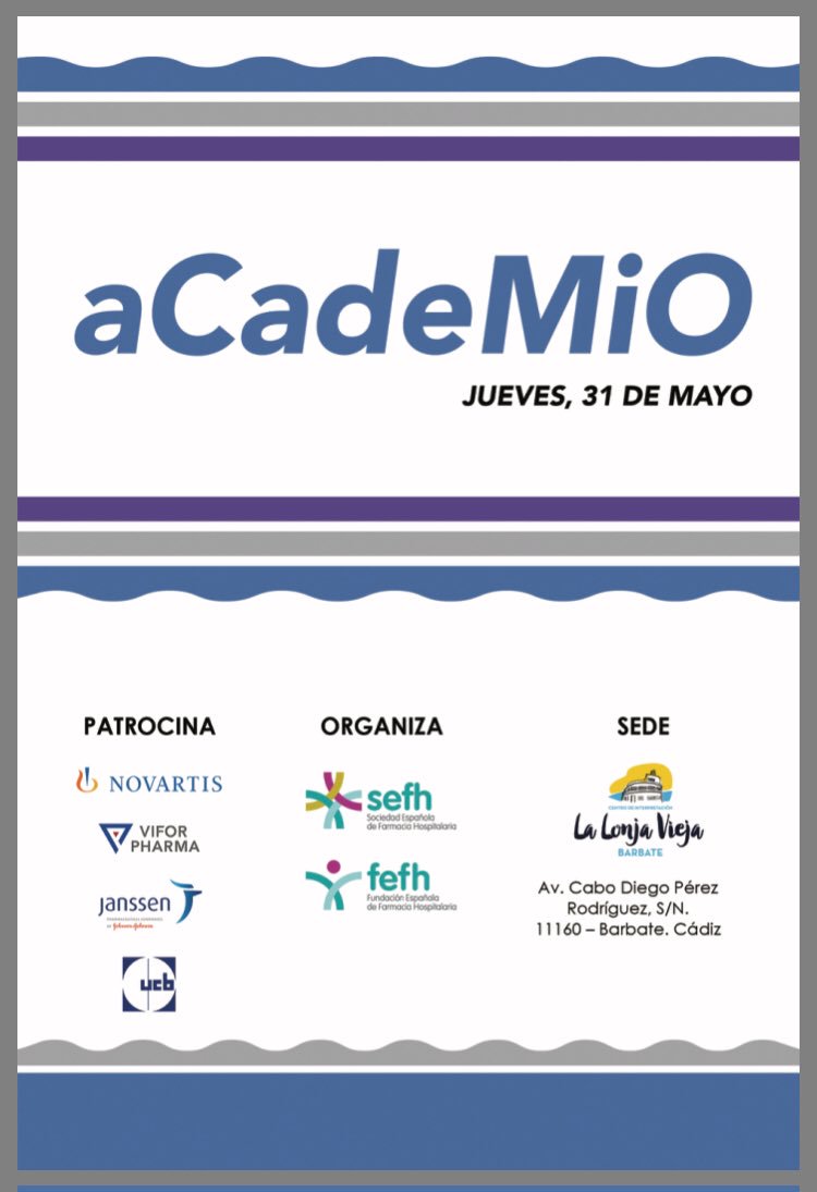 morilloverdugo's tweet photo. Últimas plazas disponibles para la mejor jornada de aprendizaje del modelo de atención farmacéutica #cmo . No te lo pierdas, será inolvidable. Barbate, 31 mayo. Inscríbete en web de @sefh_ https://t.co/9YjERVmJZE