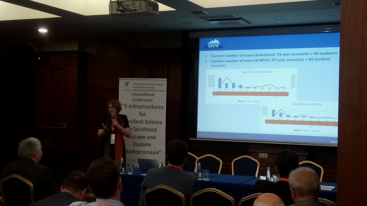 NI4OS_eu's tweet photo. #H2020 #VISEEM international #eInfrastructure conference: Professor Aneta Karaivanova from IICT-BAS, Bulgaria presents the Bulgarian #eInfrastructure and its regional activities. https://t.co/ChHrBvhEeQ