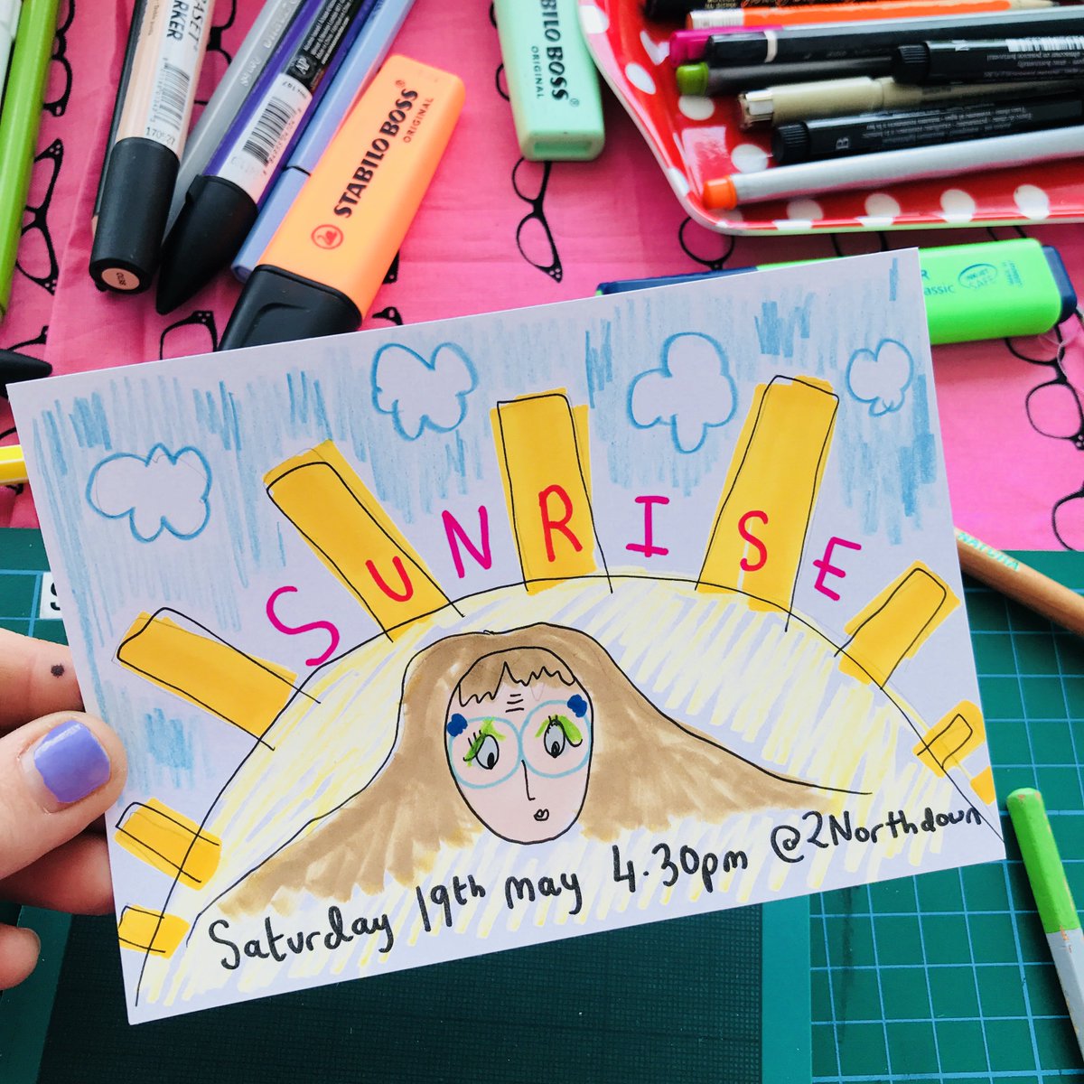 2Northdown's tweet photo. Catch @jessiecave here on Saturday for her show: Sunrise 🌞🌞🌞

Tickets here 👉 https://t.co/7SpRXA9iKZ

(look at the artwork she made!) 🎨 https://t.co/WUK2Vs8HkC