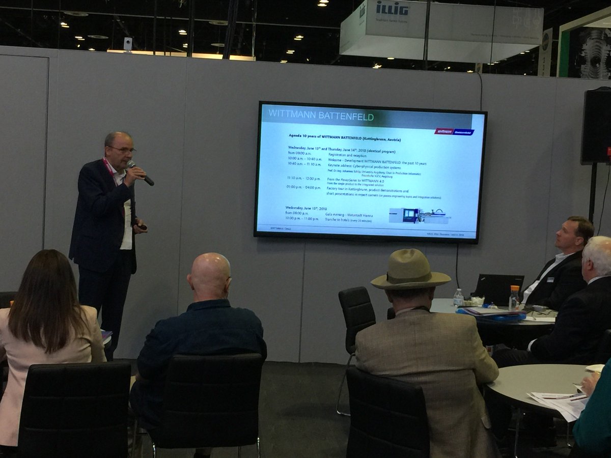 WittmannUSA's tweet image. Industry 4.0 is not hype - it's real - and @WittBatt is leading the way in plastics! Scenes from last week's press conference at #NPE2018 - thanks to the over 30 members of the press who attended to hear David Preusse, Michael Wittmann, and Georg Tinschert!
